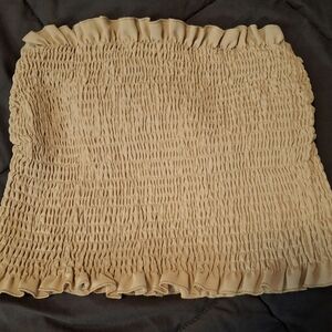 SHEIN Tan Smocked Tube Top